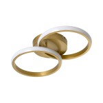 GloboStar® CORA 61060 Φωτιστικό Οροφής Design LED CCT 18W 2160lm 300° AC 220-240V - Εναλλαγή Φωτισμού μέσω Διακόπτη On/Off All In One Ψυχρό 6000k+Φυσικό 4500k+Θερμό 2700k Μ36 x Π20.5 x Υ7cm - Χρυσό Βούρτσας