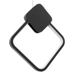 GloboStar® MARY 61082 Κρεμαστό Φωτιστικό Οροφής Design LED CCT 12W 1440lm 300° AC 220-240V - Εναλλαγή Φωτισμού μέσω Διακόπτη On/Off All In One Ψυχρό 6000k+Φυσικό 4500k+Θερμό 2700k Μ20 x Π2.3 x Υ28.5cm - Μαύρο