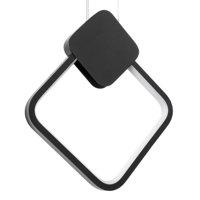 GloboStar® MARY 61082 Κρεμαστό Φωτιστικό Οροφής Design LED CCT 12W 1440lm 300° AC 220-240V - Εναλλαγή Φωτισμού μέσω Διακόπτη On/Off All In One Ψυχρό 6000k+Φυσικό 4500k+Θερμό 2700k Μ20 x Π2.3 x Υ28.5cm - Μαύρο