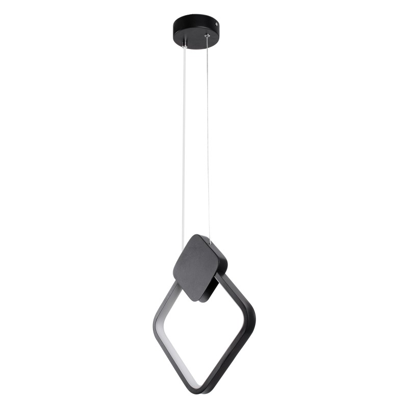 GloboStar® MARY 61082 Κρεμαστό Φωτιστικό Οροφής Design LED CCT 12W 1440lm 300° AC 220-240V - Εναλλαγή Φωτισμού μέσω Διακόπτη On/Off All In One Ψυχρό 6000k+Φυσικό 4500k+Θερμό 2700k Μ20 x Π2.3 x Υ28.5cm - Μαύρο