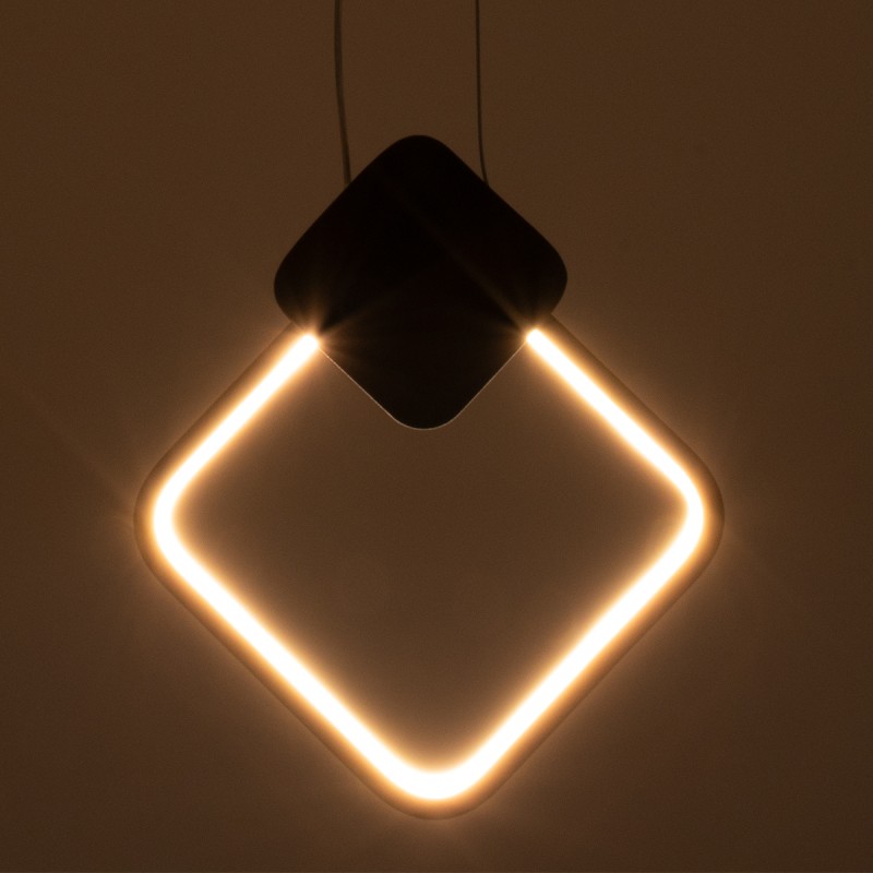 GloboStar® MARY 61082 Κρεμαστό Φωτιστικό Οροφής Design LED CCT 12W 1440lm 300° AC 220-240V - Εναλλαγή Φωτισμού μέσω Διακόπτη On/Off All In One Ψυχρό 6000k+Φυσικό 4500k+Θερμό 2700k Μ20 x Π2.3 x Υ28.5cm - Μαύρο