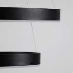 GloboStar® VENOM DUO 61185-DECO Κρεμαστό Φωτιστικό Δαχτυλίδι-Κύκλος LED CCT 75W 8818lm 120° AC 220-240V - Εναλλαγή Φωτισμού μέσω Τηλεχειριστηρίου All In One Ψυχρό 6000K+Φυσικό 4500K+Θερμό 2700K Dimmable Φ40+60cm - Μαύρο - 3 Years Warranty