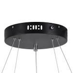 GloboStar® VENOM DUO 61185-DECO Κρεμαστό Φωτιστικό Δαχτυλίδι-Κύκλος LED CCT 75W 8818lm 120° AC 220-240V - Εναλλαγή Φωτισμού μέσω Τηλεχειριστηρίου All In One Ψυχρό 6000K+Φυσικό 4500K+Θερμό 2700K Dimmable Φ40+60cm - Μαύρο - 3 Years Warranty