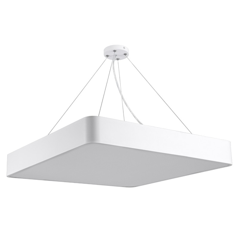 GloboStar® KAMALA 61209-P Κρεμαστή Πλαφονιέρα Οροφής LED CCT 75W 8625lm 120° AC 220-240V - Εναλλαγή Φωτισμού μέσω Τηλεχειριστηρίου All In One Ψυχρό 6000k+Φυσικό 4500k+Θερμό 2700k Dimmable Μ60 x Π60 x Υ8cm - Λευκό - 3 Years Warranty