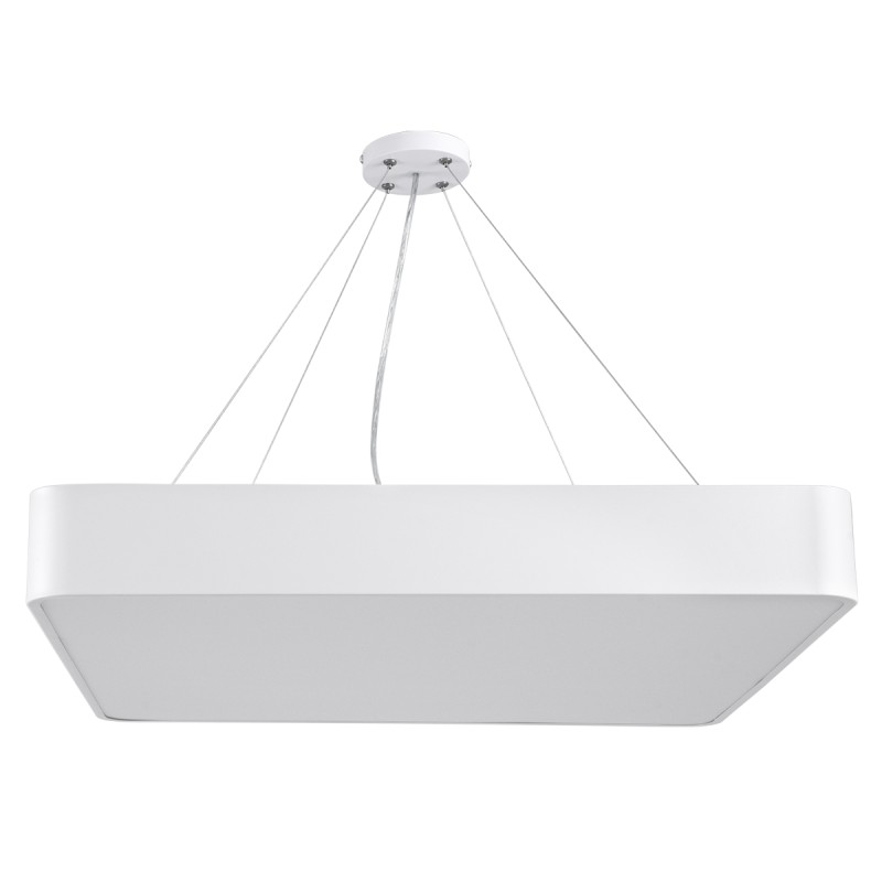 GloboStar® KAMALA 61209-P Κρεμαστή Πλαφονιέρα Οροφής LED CCT 75W 8625lm 120° AC 220-240V - Εναλλαγή Φωτισμού μέσω Τηλεχειριστηρίου All In One Ψυχρό 6000k+Φυσικό 4500k+Θερμό 2700k Dimmable Μ60 x Π60 x Υ8cm - Λευκό - 3 Years Warranty