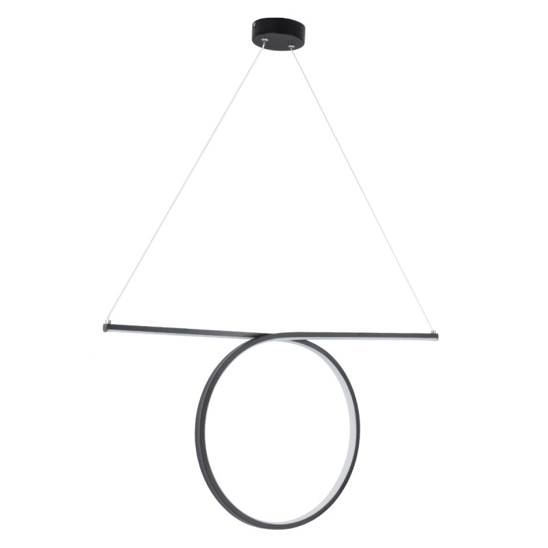 GloboStar® ROME 61294 Κρεμαστό Φωτιστικό Οροφής Linear Design LED CCT 24W 2640lm 200° AC 220-240V - Εναλλαγή Φωτισμού μέσω Διακόπτη On/Off All In One Ψυχρό 6000k+Φυσικό 4500k+Θερμό 2700k Μ65.5 x Π4 x Υ33cm - Μαύρο - 3 Years Warranty