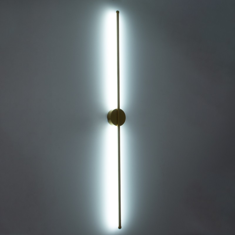 GloboStar® DIADEM 61334 Φωτιστικό Τοίχου - Απλίκα Design LED CCT 18W 2160lm 120° AC 220-240V - Εναλλαγή Φωτισμού μέσω Διακόπτη On/Off All In One Ψυχρό 6000k+Φυσικό 4500k+Θερμό 2700k Μ10 x Π4 x Υ120cm - Χρυσό - 3 Years Warranty