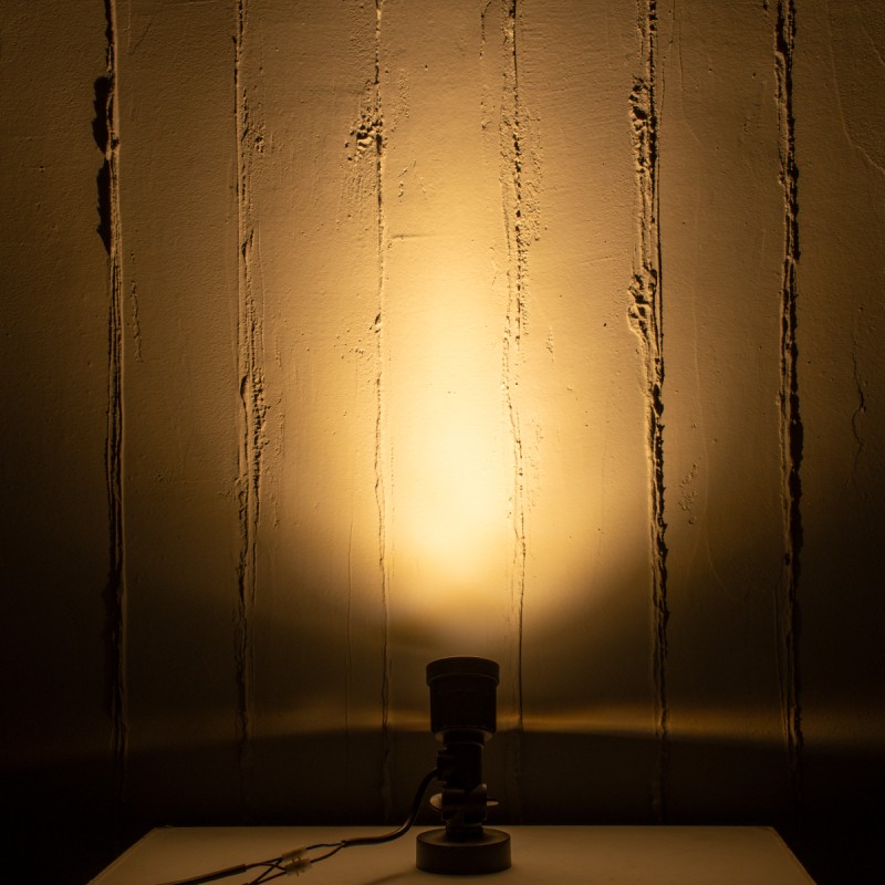 GloboStar® GARDENINI 61546 Επιφανειακό Φωτιστικό Σποτ Κήπου LED 5W 650lm 38° DC 24V IP68 Υψηλής Αντοχής ABS IK06 Φ7 x Υ14.5cm - Θερμό Λευκό 2700K Dimmable - Μαύρο - Bridgelux Chip - 3 Years Warranty