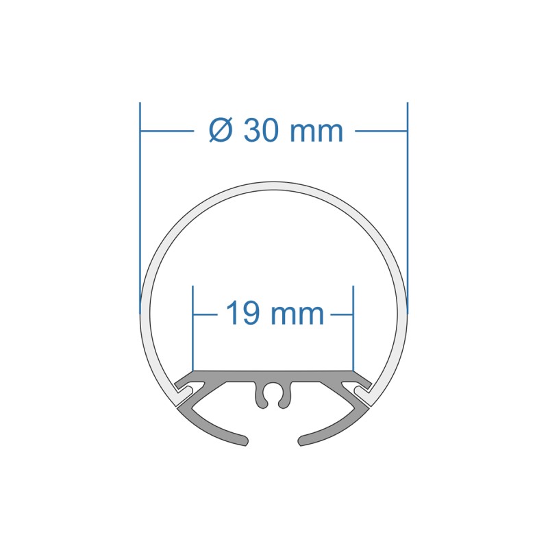 GloboStar® SURFACEPENDANT-PROFILE 70854-3M Προφίλ Αλουμινίου - Βάση & Ψύκτρα Ταινίας LED με Λευκό Γαλακτερό Κάλυμμα - Επιφανειακή & Κρεμαστή Χρήση - Πατητό Κάλυμμα - Μαύρο - 3 Μέτρα - Μ300 x Φ3cm