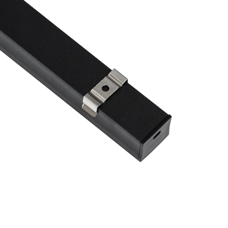 GloboStar® SURFACE-PROFILE 70869-3M Προφίλ Αλουμινίου - Βάση & Ψύκτρα Ταινίας LED με Λευκό Γαλακτερό Κάλυμμα - Επιφανειακή Χρήση - Πατητό Κάλυμμα - Μαύρο - 3 Μέτρα - Πακέτο 5 Τεμαχίων - Μ300 x Π2.3 x Υ2cm