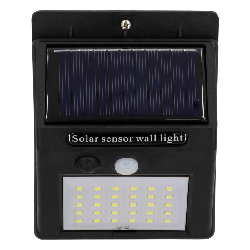 GloboStar® 71501 Αυτόνομο Ηλιακό Φωτιστικό LED SMD 8W 800lm με Ενσωματωμένη Μπαταρία 1200mAh - Φωτοβολταϊκό Πάνελ με Αισθητήρα Ημέρας-Νύχτας και PIR Αισθητήρα Κίνησης Αδιάβροχο IP65 Ψυχρό Λευκό 6000K