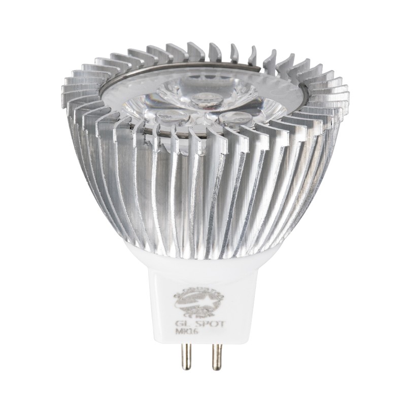 GloboStar® 76021 Σποτ LED GU5.3 MR16 3W 280lm 30° DC 12V IP20 Φ5 x Υ5.2cm Φυσικό Λευκό 4500K - 2 Χρόνια Εγγύηση