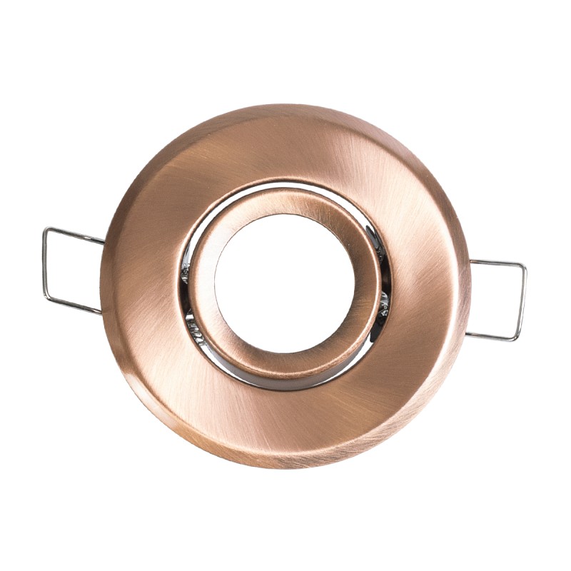 GloboStar® DELTA 77805 Χωνευτό Κινούμενο Στρόγγυλο Σποτ Οροφής για Λάμπα MR11 με Βάση GU5.3 ή GU10 - IP20 - Μεταλλικό - Φ70 x Υ21mm - Χάλκινο - 5 Χρόνια Εγγύηση