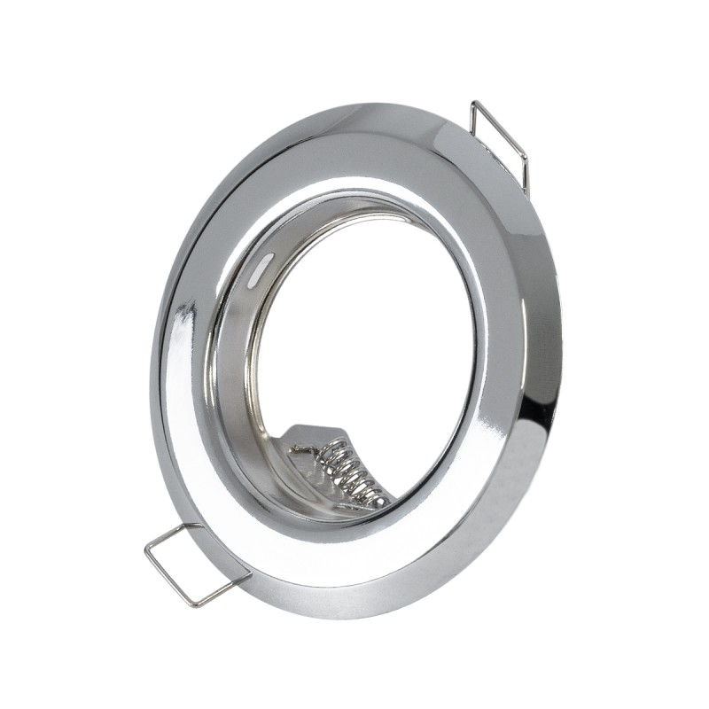 GloboStar® DELTA 77810 Χωνευτό Στρόγγυλο Σποτ Οροφής για Λάμπα MR16 με Βάση GU5.3 ή GU10 - IP20 - Μεταλλικό - Φ83 x Υ31mm - Χρώμιο Νίκελ - 5 Χρόνια Εγγύηση