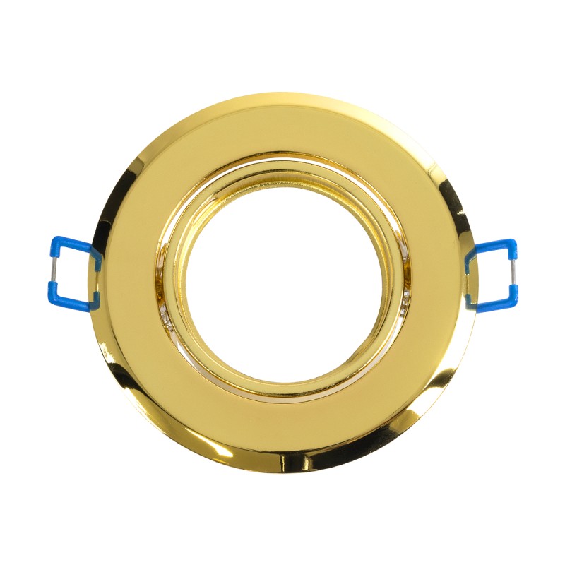 GloboStar® DELTA 77818 Χωνευτό Κινούμενο Στρόγγυλο Σποτ Οροφής για Λάμπα MR16 με Βάση GU5.3 ή GU10 - IP20 - Μεταλλικό - Φ92 x Υ28mm - Χρυσό Πλατίνα - 5 Χρόνια Εγγύηση