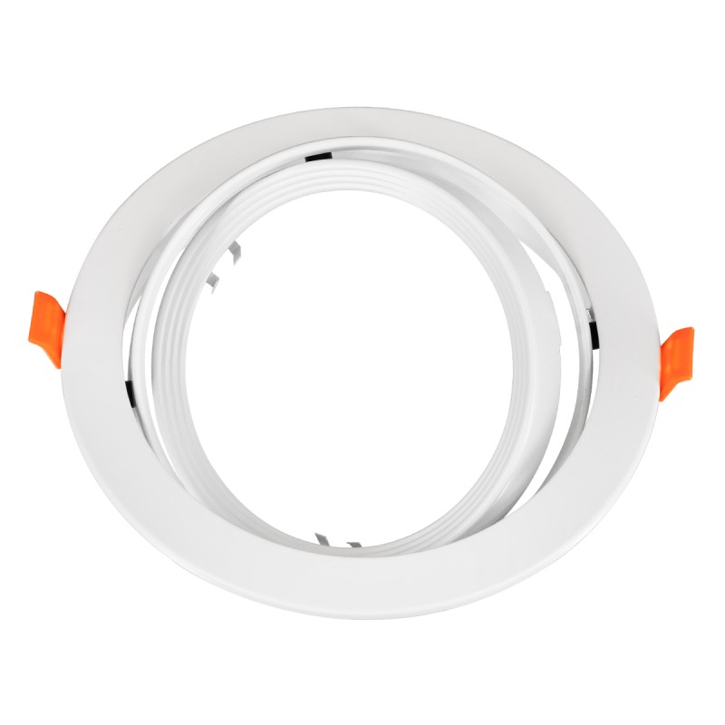 GloboStar® VITA 77850 Χωνευτό Κινούμενο Στρογγυλό Σποτ Οροφής για Λάμπα AR111 - IP20 - Χυτό Αλουμίνιο - Φ17 x Υ4.5cm - Λευκό - 5 Χρόνια Εγγύηση