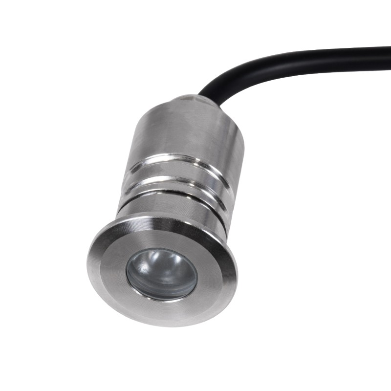 GloboStar® UNDERWATER-DANI 90410 Υποβρύχιο Χωνευτό Φωτιστικό Σποτ Ειδικό για Σιντριβάνια LED 1W 90lm 5° DC 24V Αδιάβροχο IP68 Φ3 x Υ5cm Θερμό Λευκό 2700K - Ανοξείδωτο Ατσάλι - 3 Χρόνια Εγγύηση