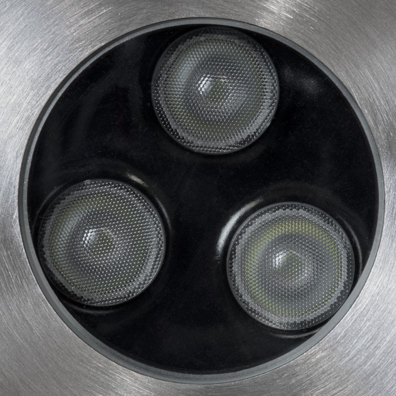 GloboStar® UNDERWATER-HUNI 90416 Υποβρύχιο Χωνευτό Φωτιστικό Σποτ Ειδικό για Σιντριβάνια LED 3W 255lm 30° DC 24V Αδιάβροχο IP68 Φ10 x Υ7.5cm RGBW DMX512 - Ανοξείδωτο Ατσάλι - 3 Years Warranty