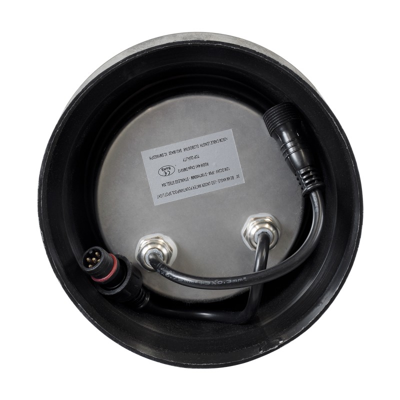 GloboStar® UNDERWATER-TUNI 90422 Υποβρύχιο Χωνευτό Φωτιστικό Σποτ Ειδικό για Σιντριβάνια LED 12W 1020lm 30° DC 24V Αδιάβροχο IP68 Φ18 x Υ11cm RGBW DMX512 - Ανοξείδωτο Ατσάλι - 3 Years Warranty