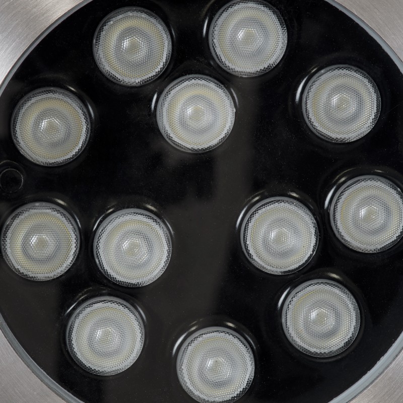 GloboStar® UNDERWATER-TUNI 90422 Υποβρύχιο Χωνευτό Φωτιστικό Σποτ Ειδικό για Σιντριβάνια LED 12W 1020lm 30° DC 24V Αδιάβροχο IP68 Φ18 x Υ11cm RGBW DMX512 - Ανοξείδωτο Ατσάλι - 3 Years Warranty