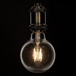 GloboStar® 99009 Λάμπα LED Long Filament E27 G95 Γλόμπος 4W 400lm 360° AC 220-240V IP20 Φ9.5 x Υ13.5cm Θερμό Λευκό 2700K με Διάφανο Γυαλί - Dimmable - 3 Years Warranty