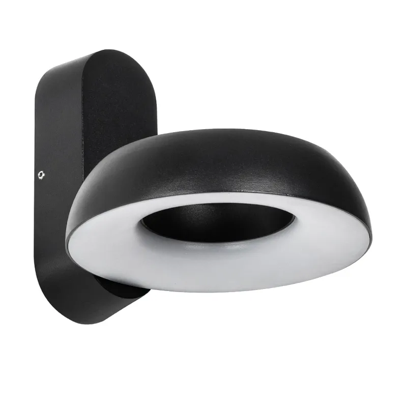 GLOBOSTAR® LINEART GLB-103-0037 Φωτιστικό Τοίχου / Απλίκα LED 12W 1080lm 120° AC 220-240V Αδιάβροχο IP65 Θερμό Λευκό 2700K - Sanan SMD Chip - Μαύρο Ματ - Μ16 x Π20 x Υ15cm - 3 Χρόνια Εγγύηση