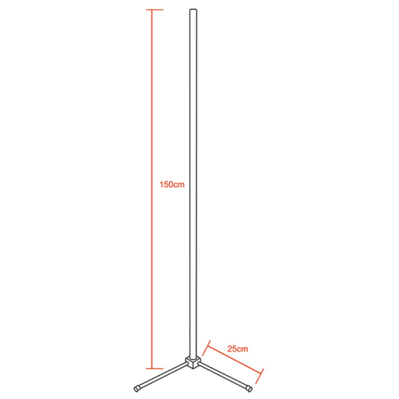 Μοντέρνο Minimal Επιδαπέδιο Μαύρο Φωτιστικό 150cm LED 30 Watt με Ασύρματο Χειριστήριο 2.4G RF & Dimmer RGBW+WW Πολύχρωμο - Ψυχρό - Ημέρας - Θερμό GloboStar ALIEN Design GLOBO-150-9