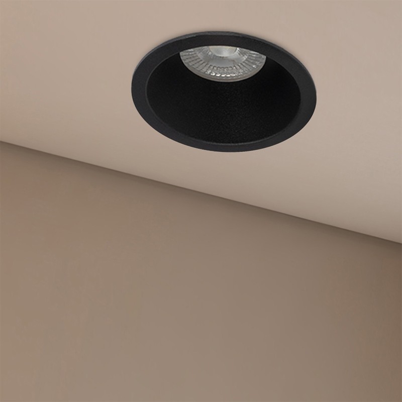 kelvo® DELTA KLV-101-0032 Χωνευτό Φωτιστικό Downlight Σποτ για Λάμπα MR16 με Ντουί GU10 AC 220-240V IP20 - Μαύρο Ματ - Μ8.5 x Π8.5 x Υ3.5cm / Q7.5cm