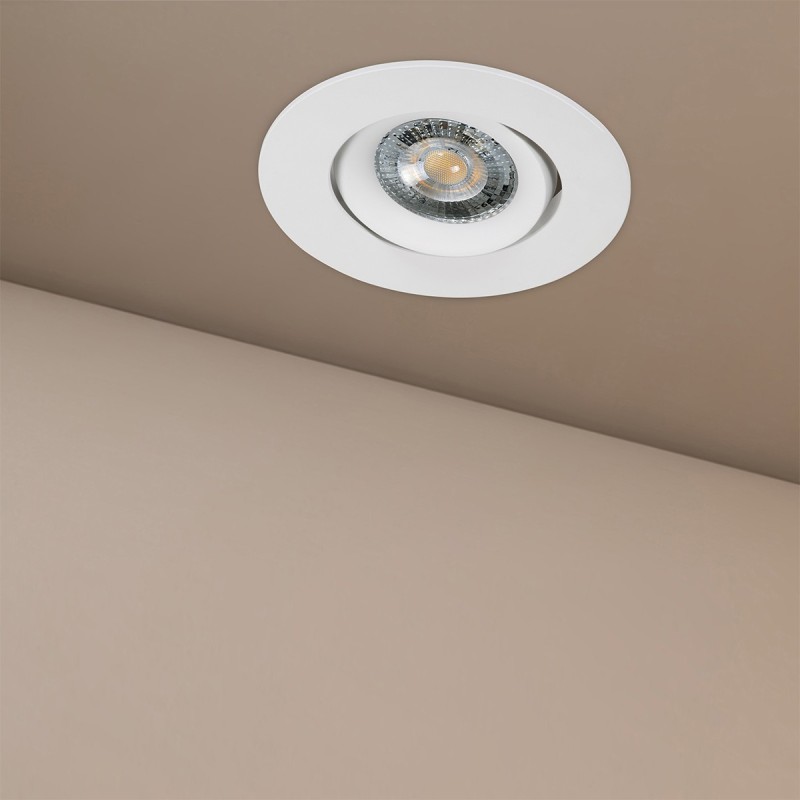 kelvo® OMEGA KLV-101-0037 Χωνευτό Κινούμενο Φωτιστικό Downlight Σποτ για Λάμπα MR16 με Ντουί GU10 AC 220-240V IP20 - Λευκό Ματ - Μ10.5 x Π10.5 x Υ2.2cm / Q7.5cm