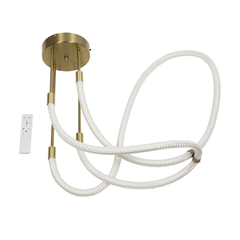 kelvo® GLOW KLV-101-0153 Φωτιστικό Οροφής LED 42W 4200lm 360° AC 220-240V IP20 Ρυθμιζόμενο Λευκό CCT με Χειριστήριο από 2700K έως 6000K Dimmable - Lumileds SMD Chip - Χρυσό Πλατίνα - Μ50 x Π50 x Υ70cm - 3 Χρόνια Εγγύηση