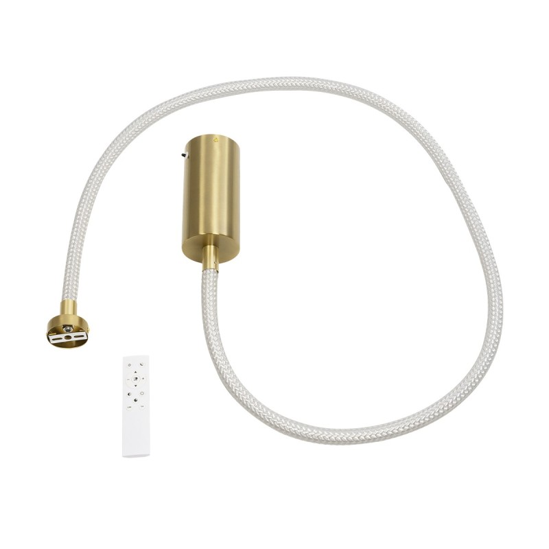 kelvo® GLOW KLV-101-0155 Κρεμαστό Φωτιστικό Οροφής LED 27W 2700lm 360° AC 220-240V IP20 Ρυθμιζόμενο Λευκό CCT με Χειριστήριο από 2700K έως 6000K Dimmable - Lumileds SMD Chip - Χρυσό Πλατίνα - Μ90 x Π9 x Υ95cm - 3 Χρόνια Εγγύηση