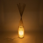 GloboStar® PORTONOVO S-02276 Boho Επιδαπέδιο Φωτιστικό Μονόφωτο 1 x E27 AC220-240V IP20 - Φ35 x Υ165cm - Μπεζ Ξύλινο Πλέγμα