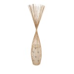 GloboStar® PORTONOVO S-02276 Boho Επιδαπέδιο Φωτιστικό Μονόφωτο 1 x E27 AC220-240V IP20 - Φ35 x Υ165cm - Μπεζ Ξύλινο Πλέγμα