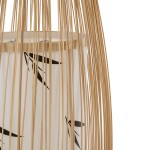 GloboStar® PORTONOVO S-02276 Boho Επιδαπέδιο Φωτιστικό Μονόφωτο 1 x E27 AC220-240V IP20 - Φ35 x Υ165cm - Μπεζ Ξύλινο Πλέγμα