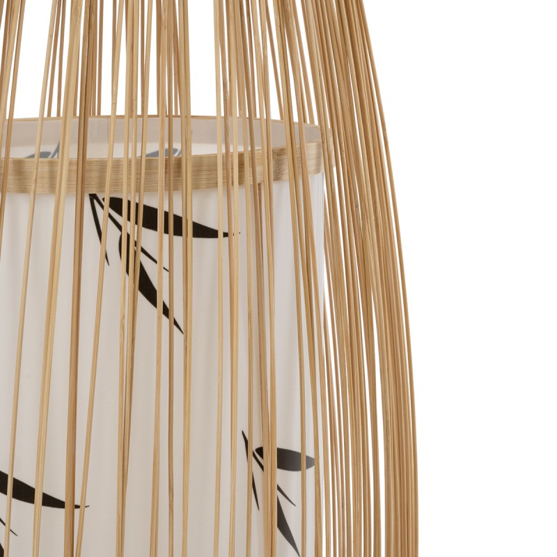 GloboStar® PORTONOVO S-02276 Boho Επιδαπέδιο Φωτιστικό Μονόφωτο 1 x E27 AC220-240V IP20 - Φ35 x Υ165cm - Μπεζ Ξύλινο Πλέγμα