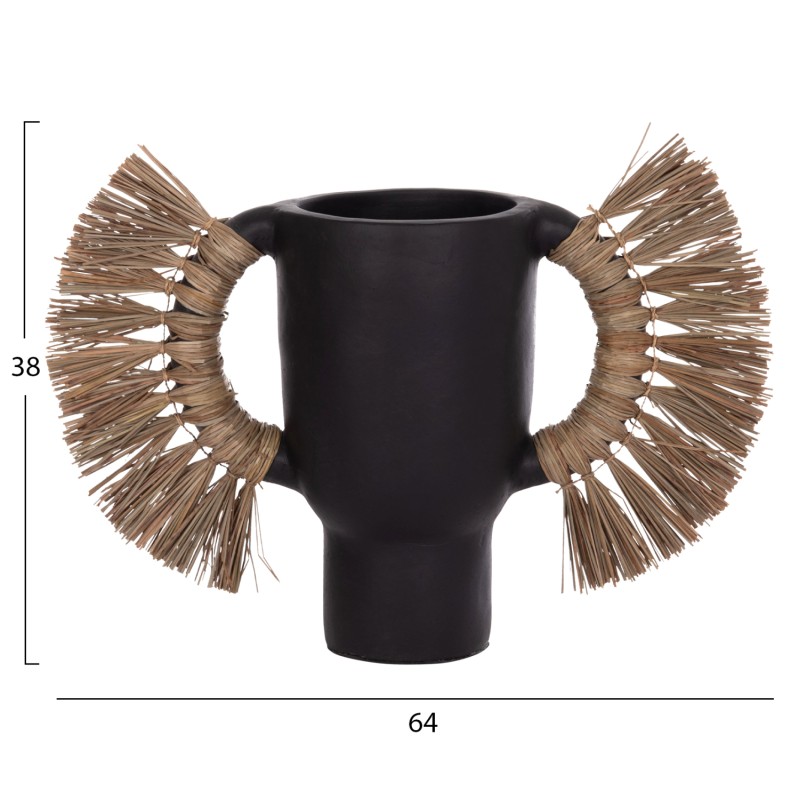 ΕΠΙΤΡΑΠΕΖΙΟ ΔΙΑΚΟΣΜΗΤΙΚΟ ΒΑΖΟ ALICA HM4668.01L ΜΑΥΡΗ ΤΕΡΑΚΟΤΑ & GRASS--64x22x38Υεκ