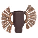 ΕΠΙΤΡΑΠΕΖΙΟ ΔΙΑΚΟΣΜΗΤΙΚΟ ΒΑΖΟ ALICA HM4668.07S ΣΟΚΟΛΑΤΙ ΤΕΡΑΚΟΤΑ & GRASS--55x19x34Υεκ