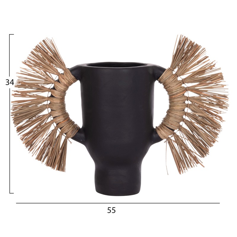 ΕΠΙΤΡΑΠΕΖΙΟ ΔΙΑΚΟΣΜΗΤΙΚΟ ΒΑΖΟ ALICA HM4668.01S ΜΑΥΡΗ ΤΕΡΑΚΟΤΑ & GRASS--55x19x34Υεκ