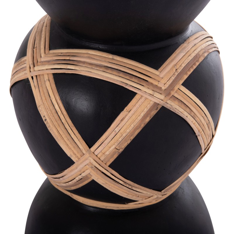 ΔΙΑΚΟΣΜΗΤΙΚΟ ΒΑΖΟ ΔΑΠΕΔΟΥ MAYNARD HM4672.01L FIBER CEMENT ΜΑΥΡΟ-RATTAN Φ32x62.5Υεκ