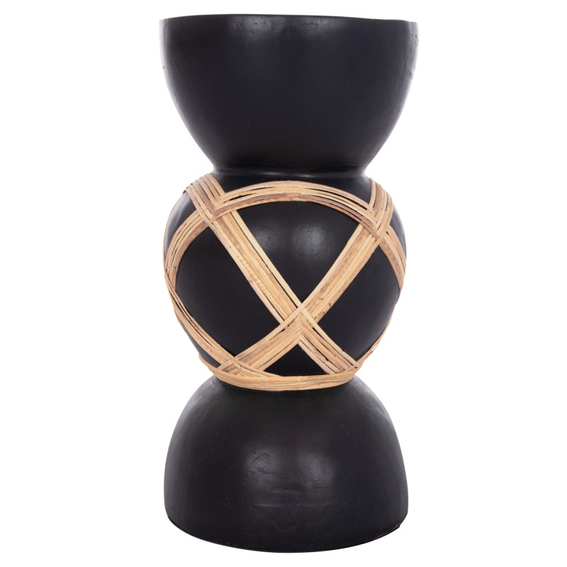 ΔΙΑΚΟΣΜΗΤΙΚΟ ΒΑΖΟ ΔΑΠΕΔΟΥ MAYNARD HM4672.01L FIBER CEMENT ΜΑΥΡΟ-RATTAN Φ32x62.5Υεκ