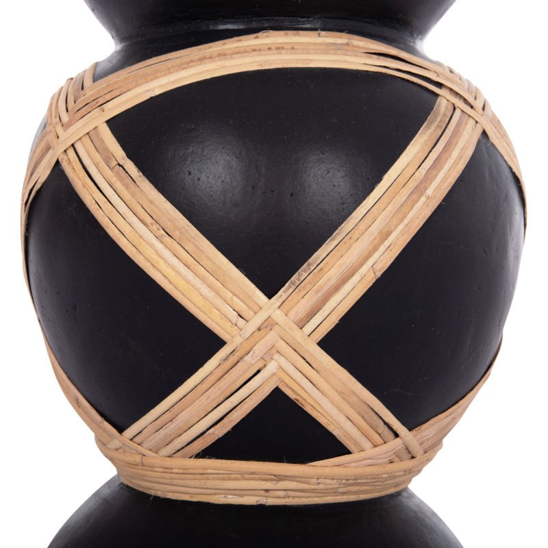 ΔΙΑΚΟΣΜΗΤΙΚΟ ΒΑΖΟ ΔΑΠΕΔΟΥ MAYNARD HM4672.01L FIBER CEMENT ΜΑΥΡΟ-RATTAN Φ32x62.5Υεκ