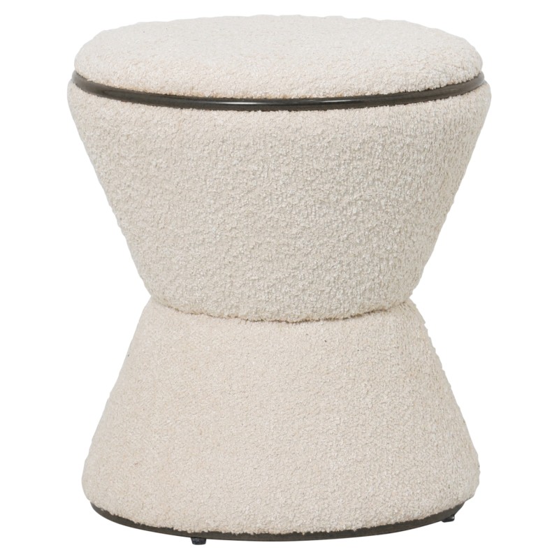 ΣΚΑΜΠΟ ΣΤΡΟΓΓΥΛΟ LINNER HM9604.06 ΜΠΟΥΚΛΕ ΥΦΑΣΜΑ ΕΚΡΟΥ-ΜΑΥΡΗ ΛΕΠΤΟΜΕΡΕΙΑ Φ38x44 εκ.