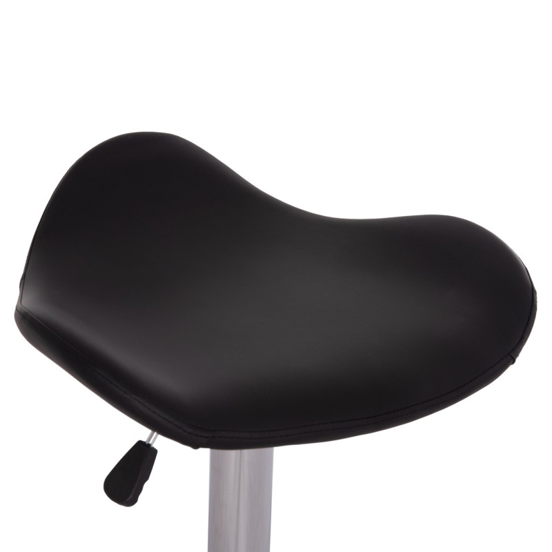 ΣΚΑΜΠO ΜΠΑΡ ΠΕΡΙΣΤΡΕΦΟΜΕΝΟ GANNA HM201.21 ΜΕ ΑΜΟΡΤΙΣΕΡ-ΜΑΥΡΟ PU 44x42x87Υεκ.