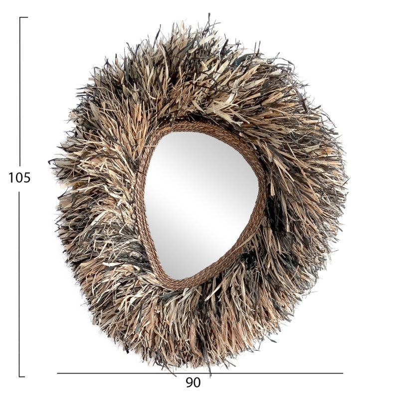 ΔΙΑΚΟΣΜΗΤΙΚΟΣ ΚΑΘΡΕΠΤΗΣ ΤΟΙΧΟΥ GRESSO HM4712 ΙΝΕΣ ΜΠΑΝΑΝΑΣ ΦΥΣΙΚΟ-ΜΑΥΡΟ 90x100Υεκ