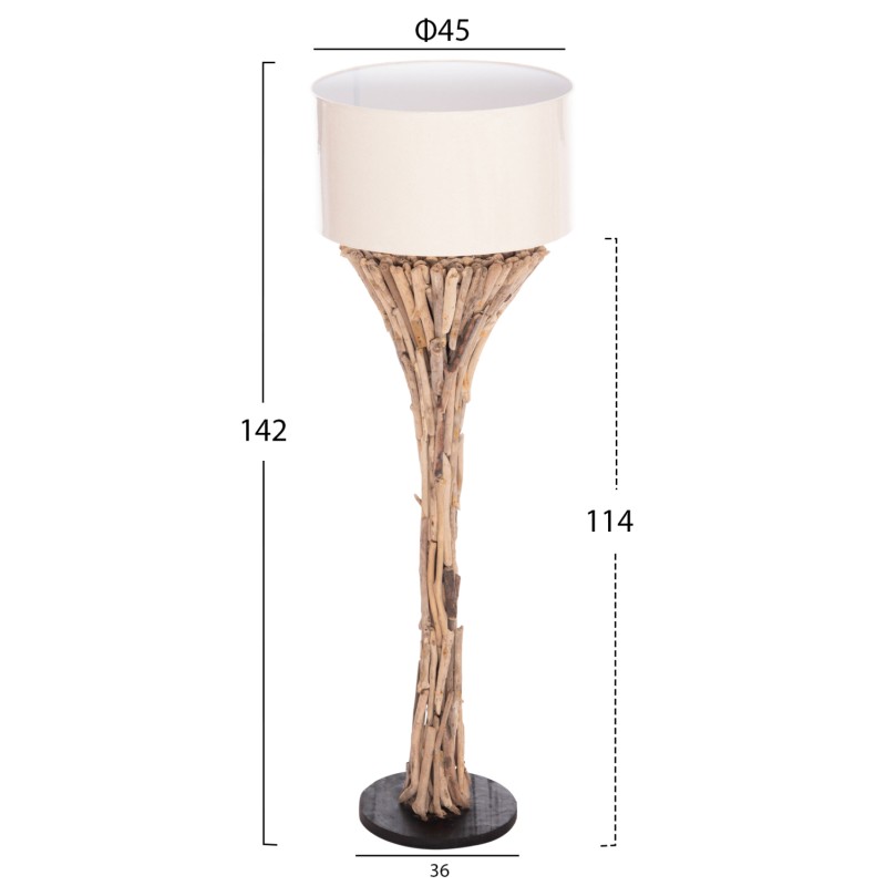 ΔΙΑΚΟΣΜΗΤΙΚΟ ΦΩΤΙΣΤΙΚΟ ΔΑΠΕΔΟΥ ALTAR HM4433 DRIFTWOOD--ΛΕΥΚΟ PVC Φ45x142Υεκ.