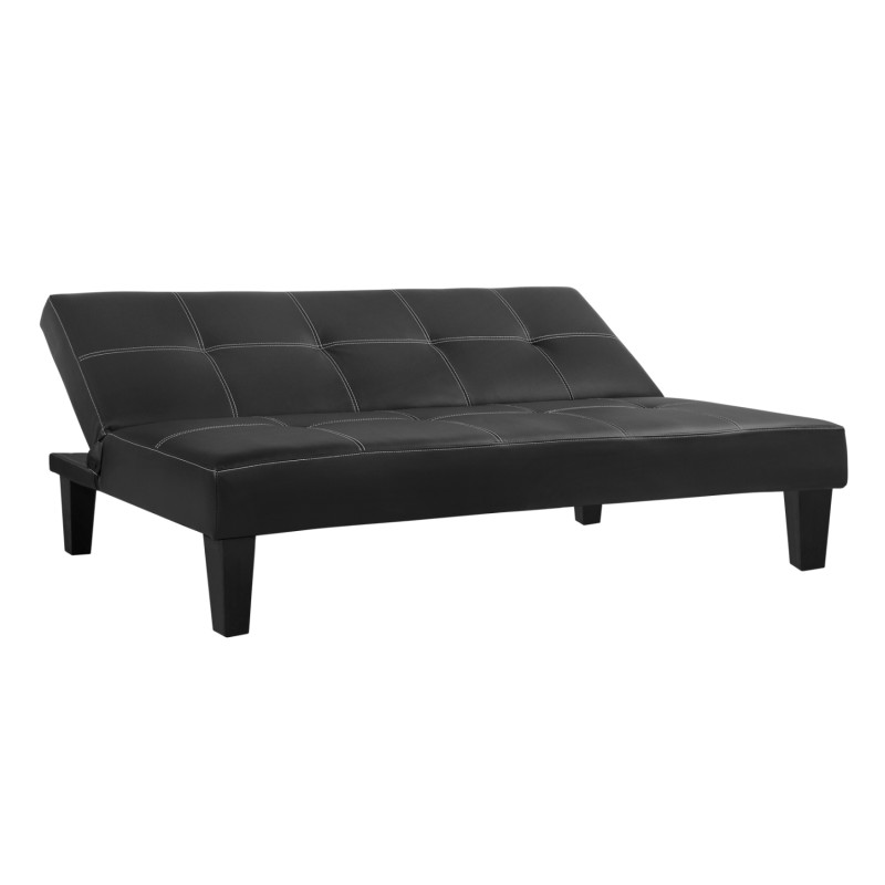 Καναπές Κρεβάτι 3Θ Hm3002 . 02 Μαύρος Pu Με Γαζιά 186X90X82