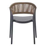 ΠΟΛΥΘΡΟΝΑ ΠΟΛΥΠΡΟΠΥΛΕΝΙΟΥ EVA HM6155.10 ΓΚΡΙ ΜΕ ΜΠΕΖ ΣΧΟΙΝΙ 56,5x53x80Υεκ.