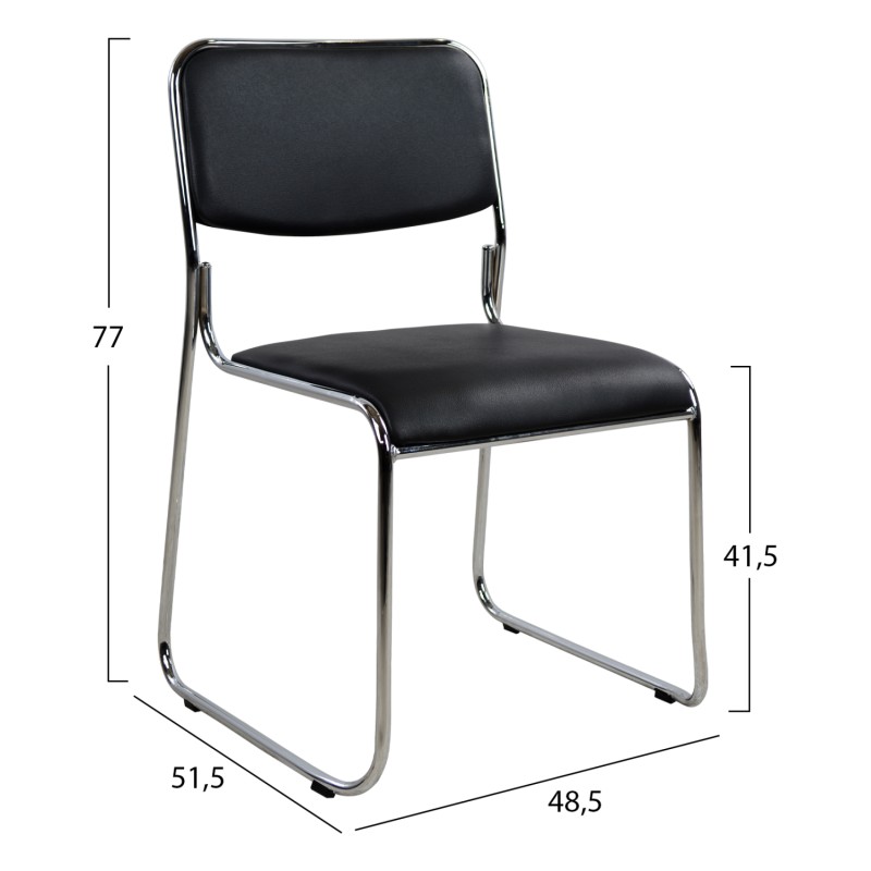 ΚΑΡΕΚΛΑ ΓΡΑΦΕΙΟΥ ΣΥΝΕΡΓΑΣΙΑΣ MABEL HM1019.01  ΜΑΥΡΗ 48,5x51,5x77Yεκ.