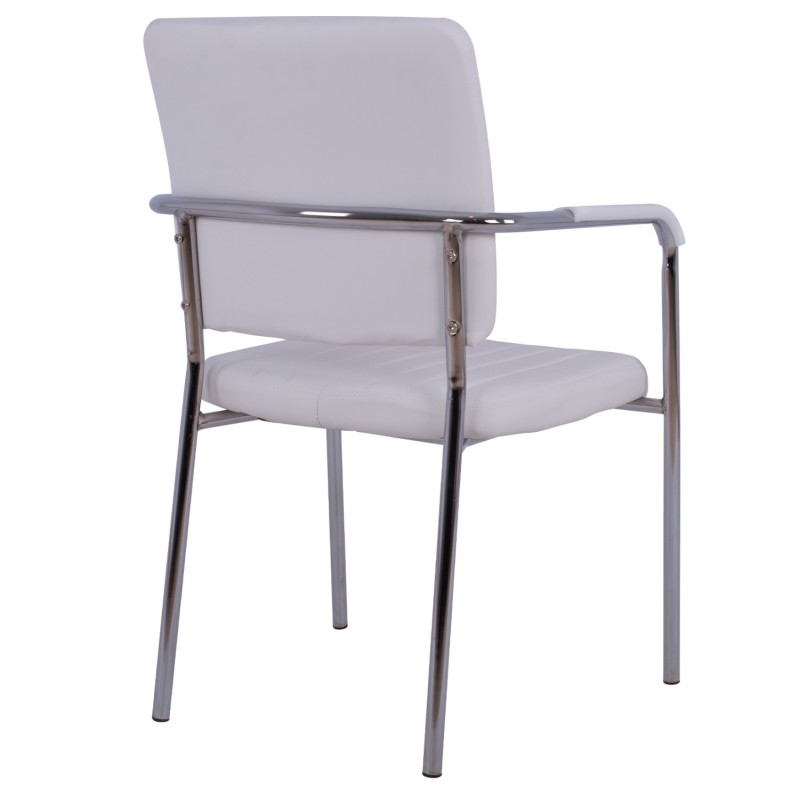 ΚΑΡΕΚΛΑ QUESTA ΜΕ ΜΠΡΑΤΣΑ HM1070.02 ΛΕΥΚΗ 56,5x59x85 cm