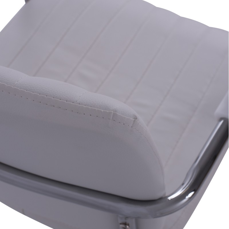 ΚΑΡΕΚΛΑ QUESTA ΜΕ ΜΠΡΑΤΣΑ HM1070.02 ΛΕΥΚΗ 56,5x59x85 cm